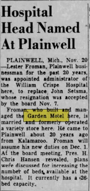 The Gardens Motel (Garden Motel) - Nov 20 1957 Article (newer photo)